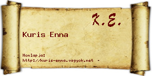 Kuris Enna névjegykártya